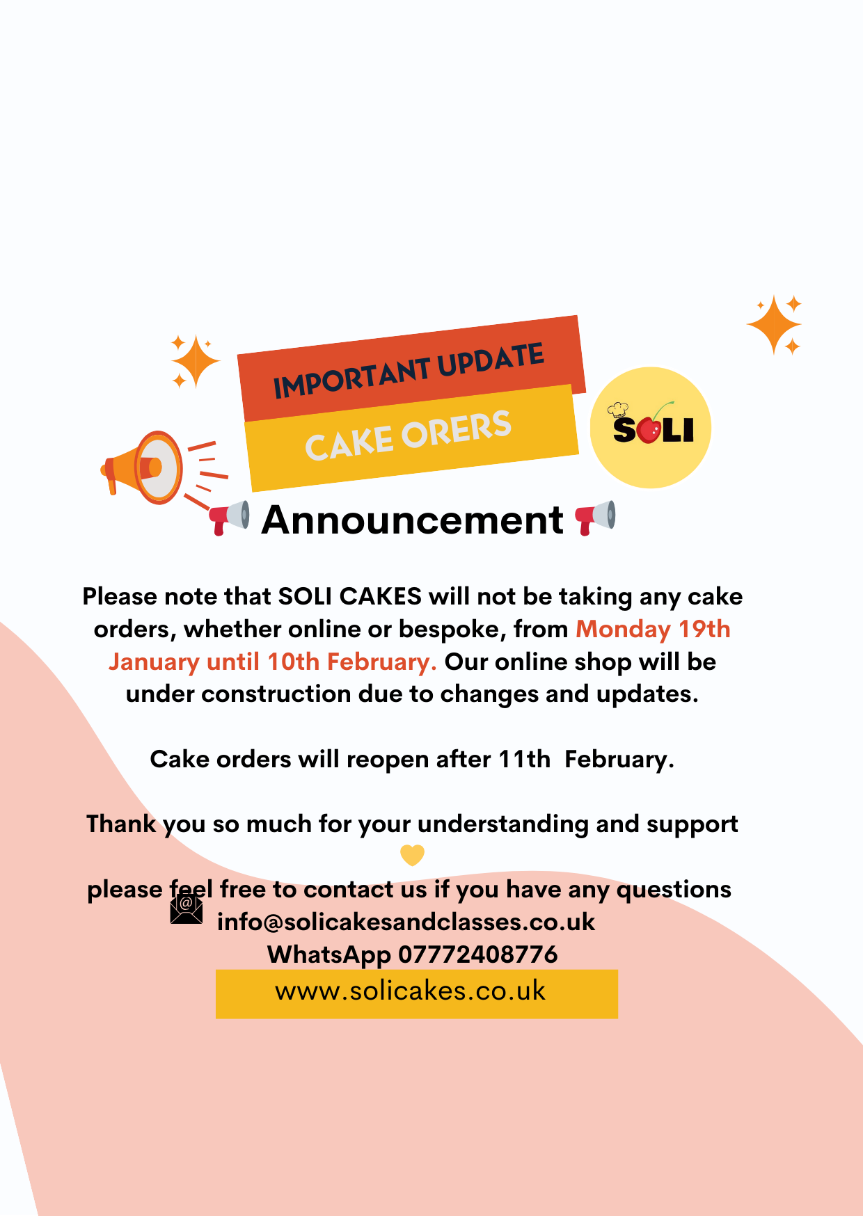soli cakes announcement