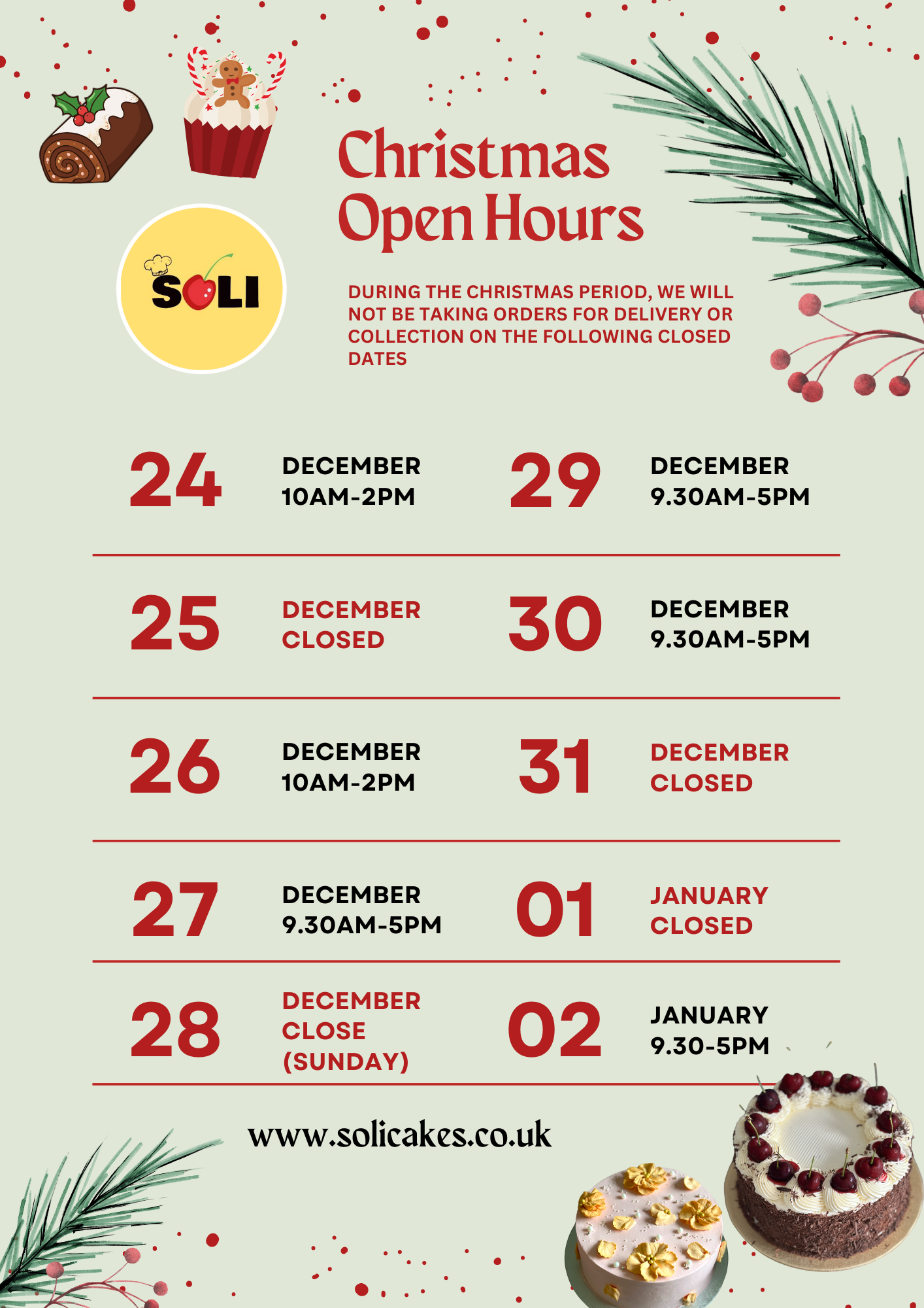 SOLI online cake delivery. Birtday cake in Horsham.